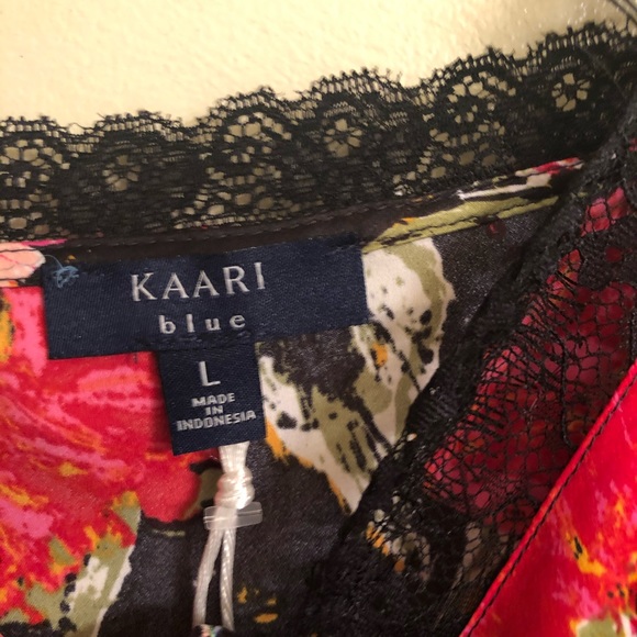 Kaari Blue Lace Trim Cami Size Large - Picture 7 of 8